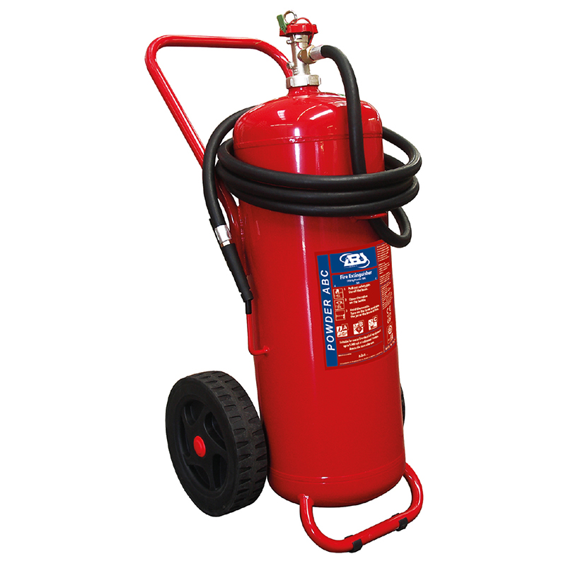 Fire Extinguisher Wheeled, Dry Powder, Stored Pressure, w/Hose & Nozzle, SOLAS/MED - Image 2