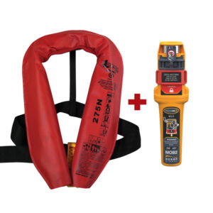 LALIZAS Inflatable Lifejacket Lamda, Auto, SOLAS/MED, Adult, with Ocean Signal MOB2, Set