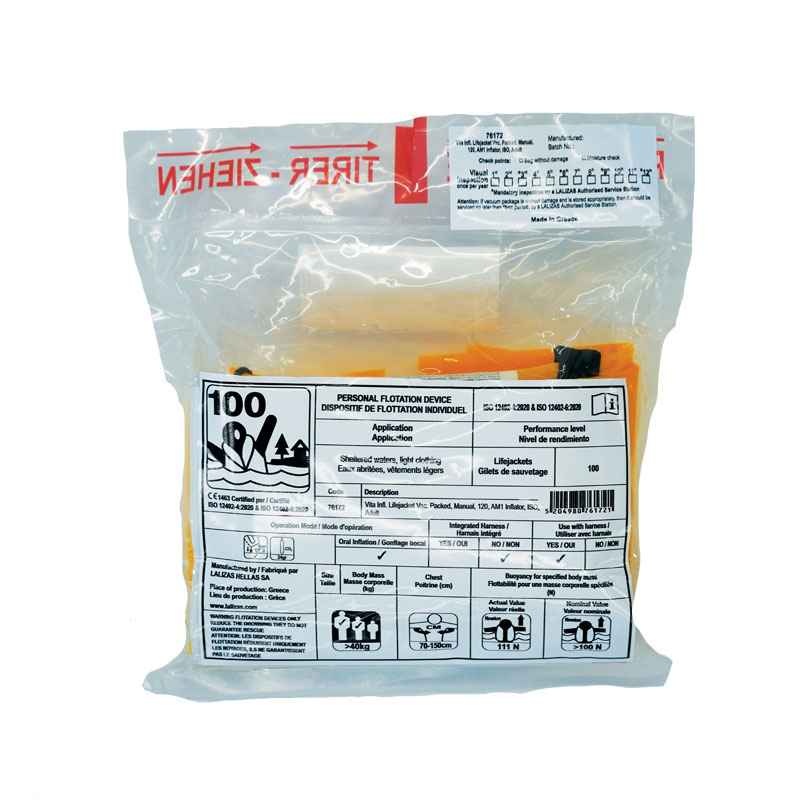 Vita Inflatable Lifejacket, 120 & 170, ISO - Image 3